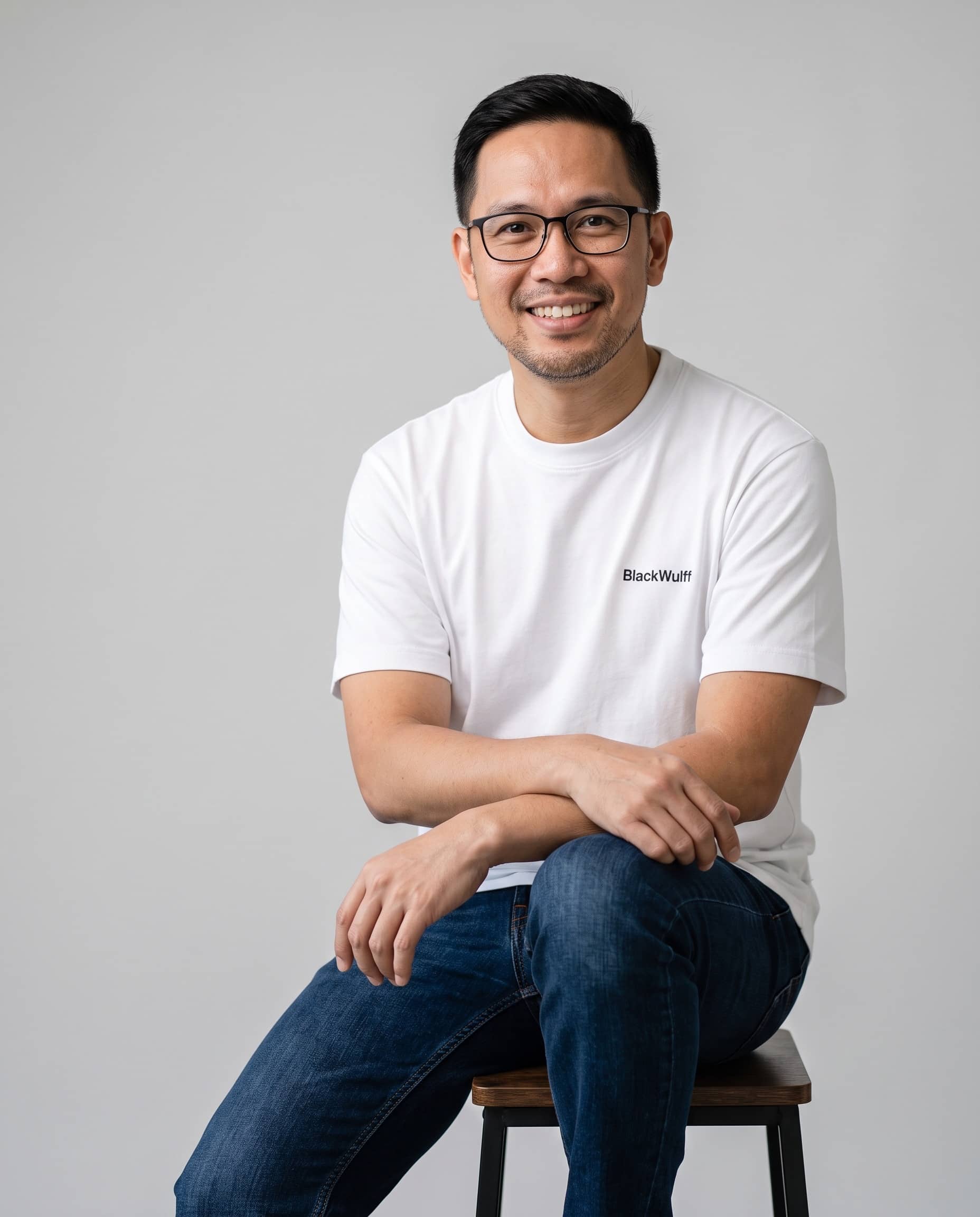 Marketing director seated, smiling